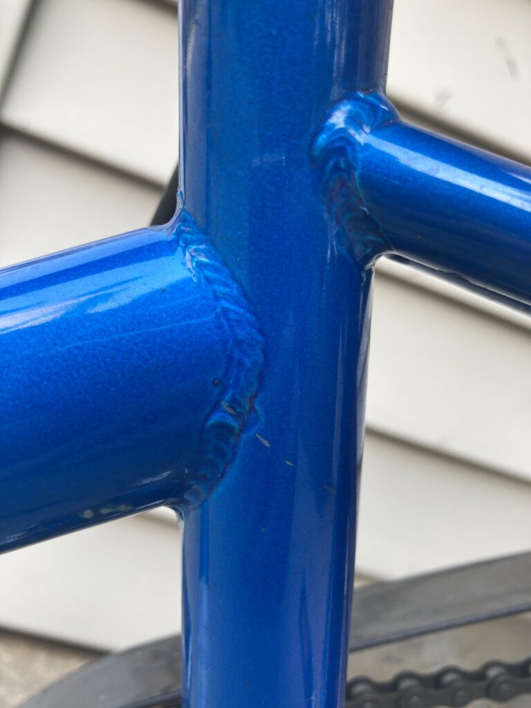 High quality welding on seat tube